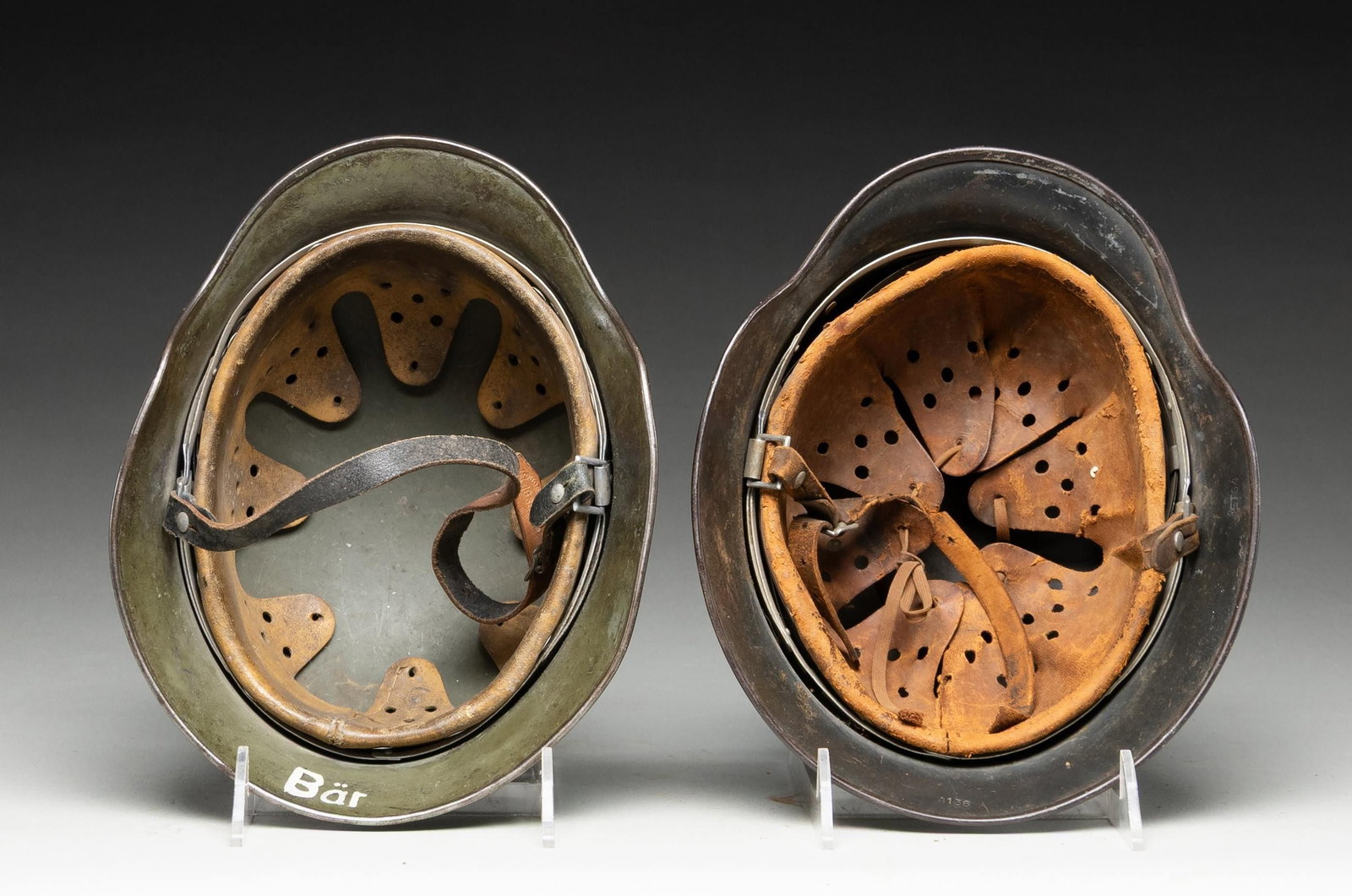 2 WWII GERMAN HELMETS. - 4