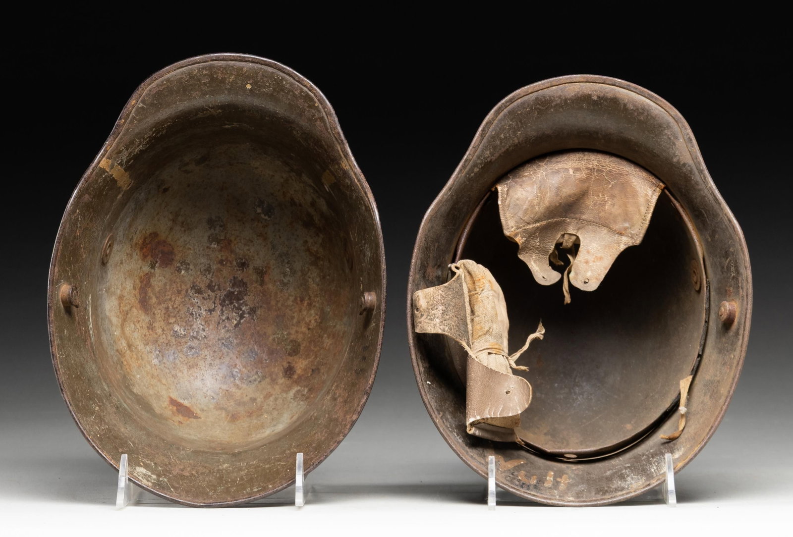 2 WWI GERMAN HELMETS. - 4