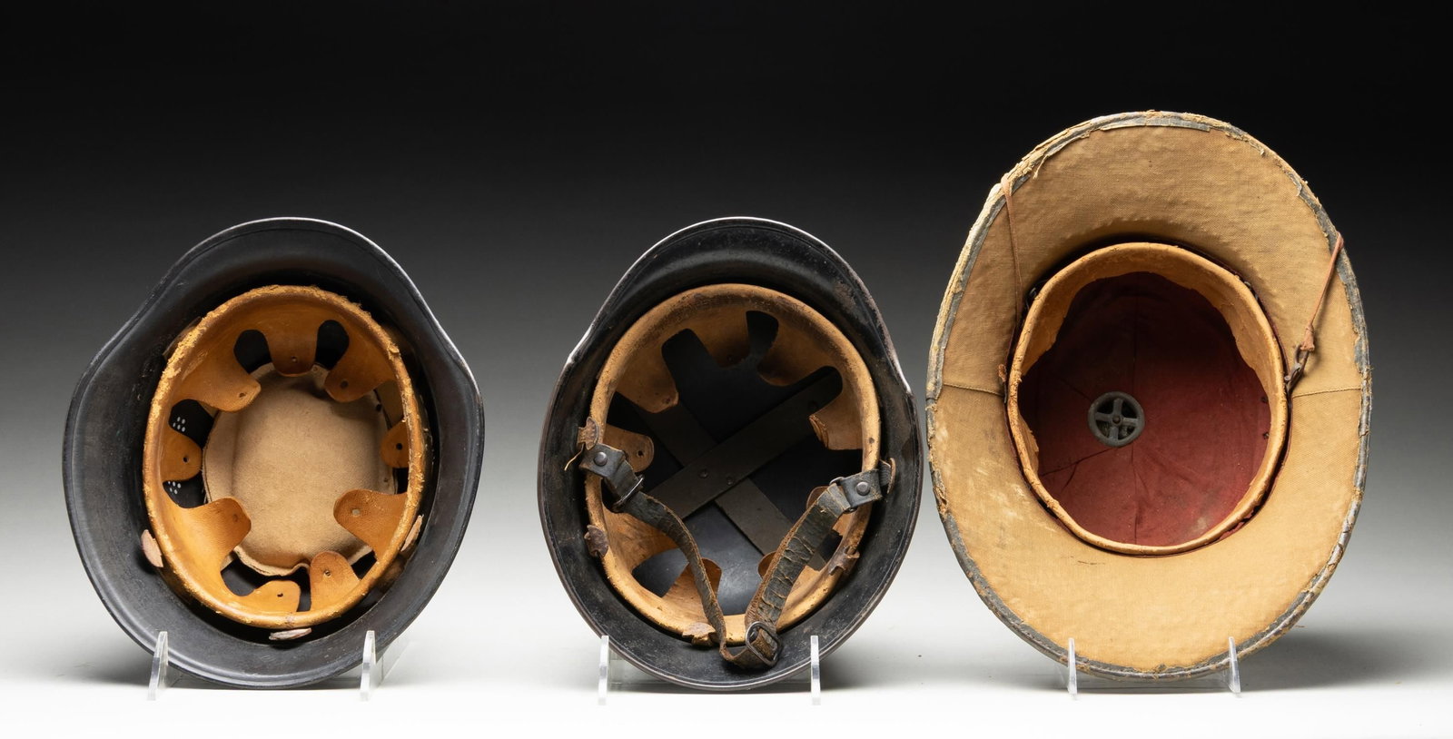 3 WWII GERMAN HELMETS. - 4
