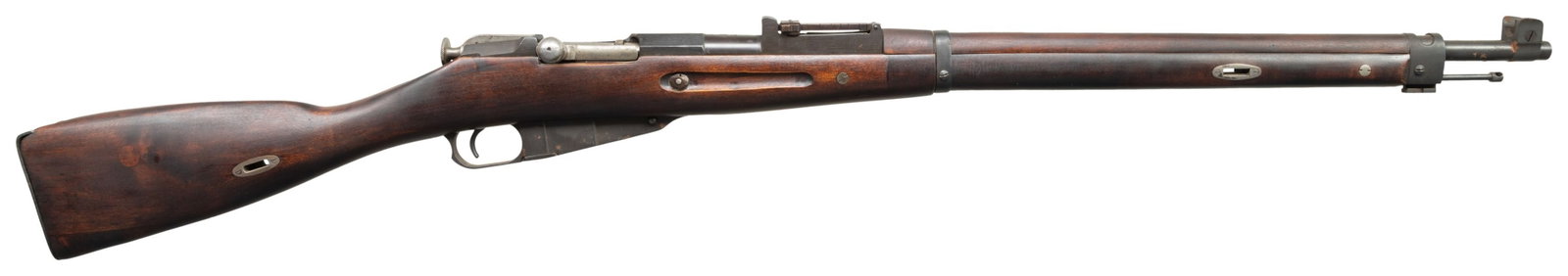 FINNISH M28/30 MOSIN NAGANT BOLT ACTION RIFLE.: Cal. 7.62x54R. S# 69622. Bbl. 27" with Marathon Products import marking. Standard M28/30 sights. Matching numbers on bolt knob & bbl. shank. Other visible parts appear unnumbered as-is typical for Fin