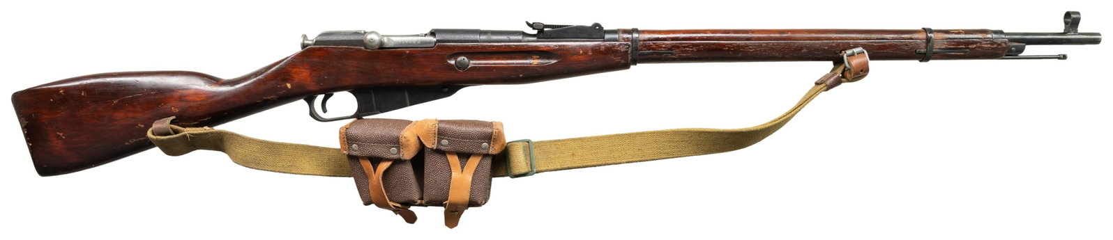 WW2 SOVIET MOSIN NAGANT 91/30 BOLT ACTION RIFLE.: Cal. 7.62x54R. S# 9130049096 (Importer). Bbl. 29". Standard 91/30 sights. All matching numbers as arsenal reworked. Bbl. shank has 1942 date with Izhevsk markings Left side of receiver has Century imp