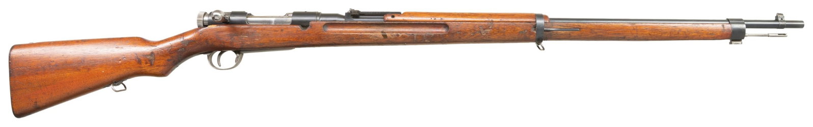 TOKYO ARSENAL T38 ARISAKA BOLT ACTION RIFLE.: Cal. 6.5 Jap. S# 1623559. Bbl. 31 1/2'. Blade front sight. Ladder rear sight graduated to 2400m. Rifle appears to be arsenal rebuilt as bolt & floorplate are matching numbered to receiver, rather than