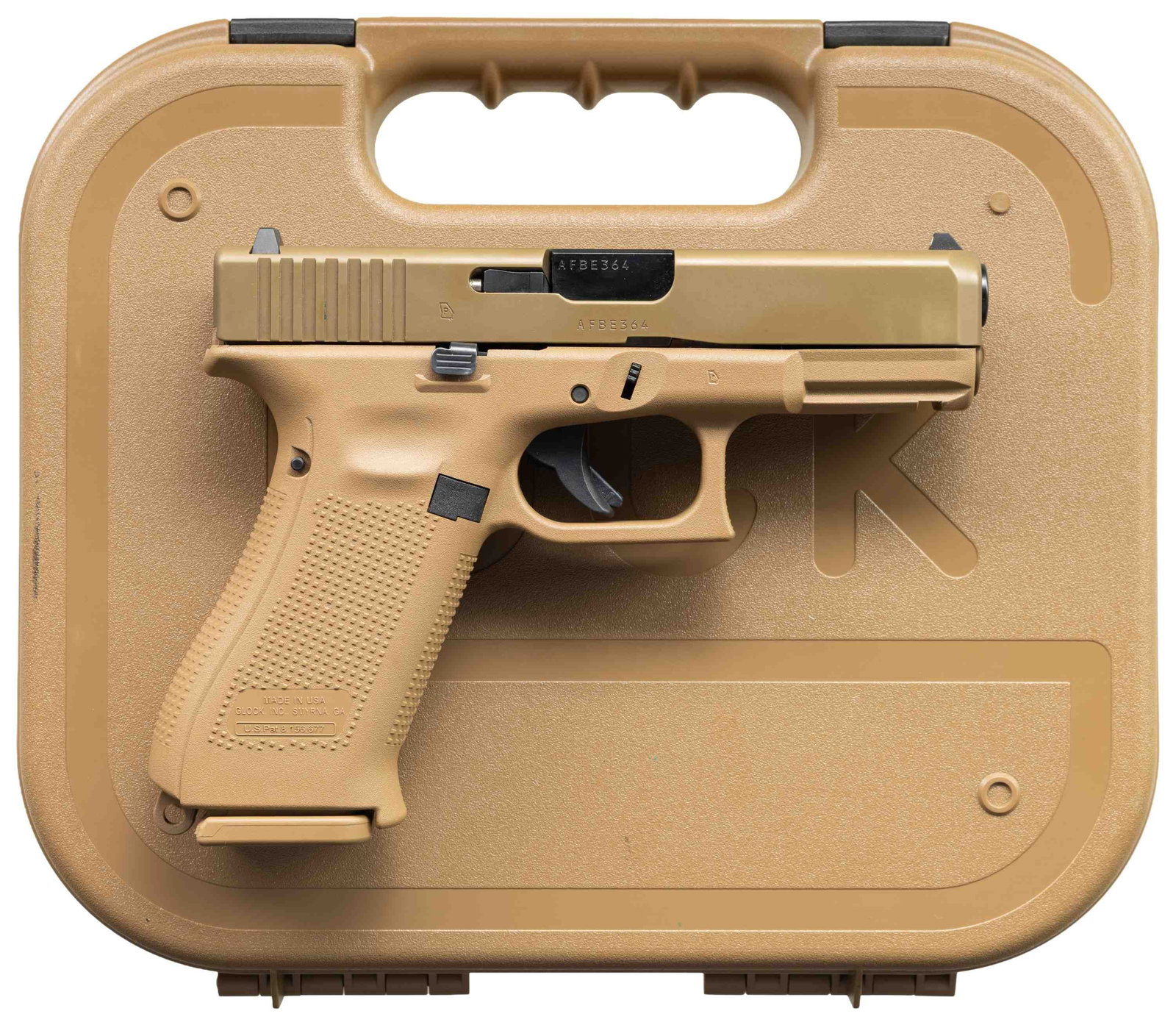 GLOCK GEN 5 MODEL 19X SEMI AUTO PISTOL WITH CASE &: ACCESSORIES. Cal. 9x19. S# AFBE364SL. Standard configuration w/ FXD finish & 5.5" bbl. MAGS: 2 - 17 rds. & 1 - 30 rd. UNATTACHED ACCESSORIES: matching case with Streamlight TLF-7A light , Black Ops