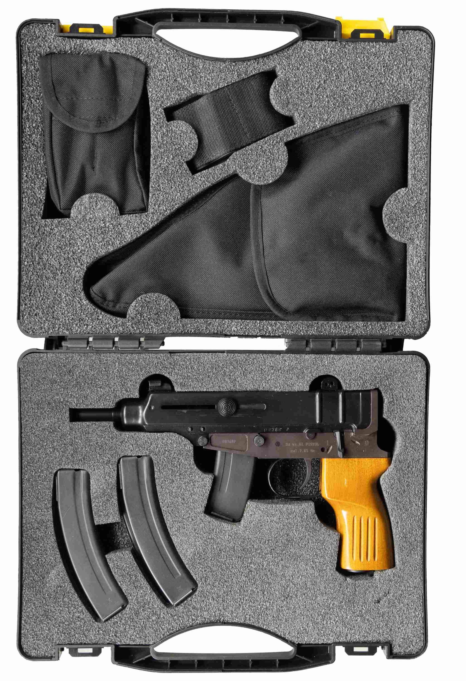 WAFFEN WERKE SA VZ61 SEMI AUTO PISTOL.: Cal. 7.65 (32 ACP). S# P8768P. Bbl. 4 1/2". Post front sight with ears. Flip up rear sight. Semi auto Skorpion style pistol made by D-Technik of the Czech Republic & imported by Waffen Werke of Knoxvi