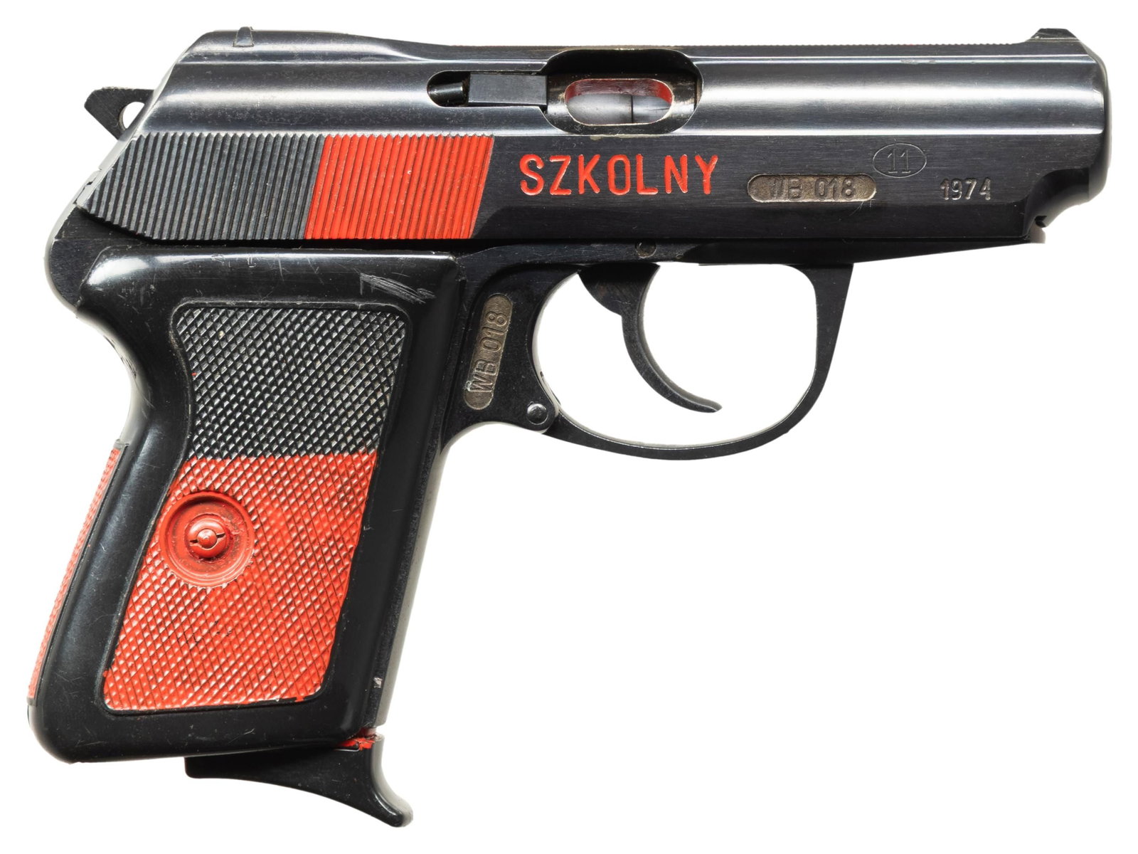 POLISH RADOM P-64 SEMI-AUTOMATIC ARMORER'S: TRAINING PISTOL WITH RESEARCH. Cal. 9x18mm Makarov. S# WB018. Bbl. 3 5/16". P-64 semi-automatic pistol mfg. in Poland at the Radom arsenal and later converted for armorer training use. Conversion