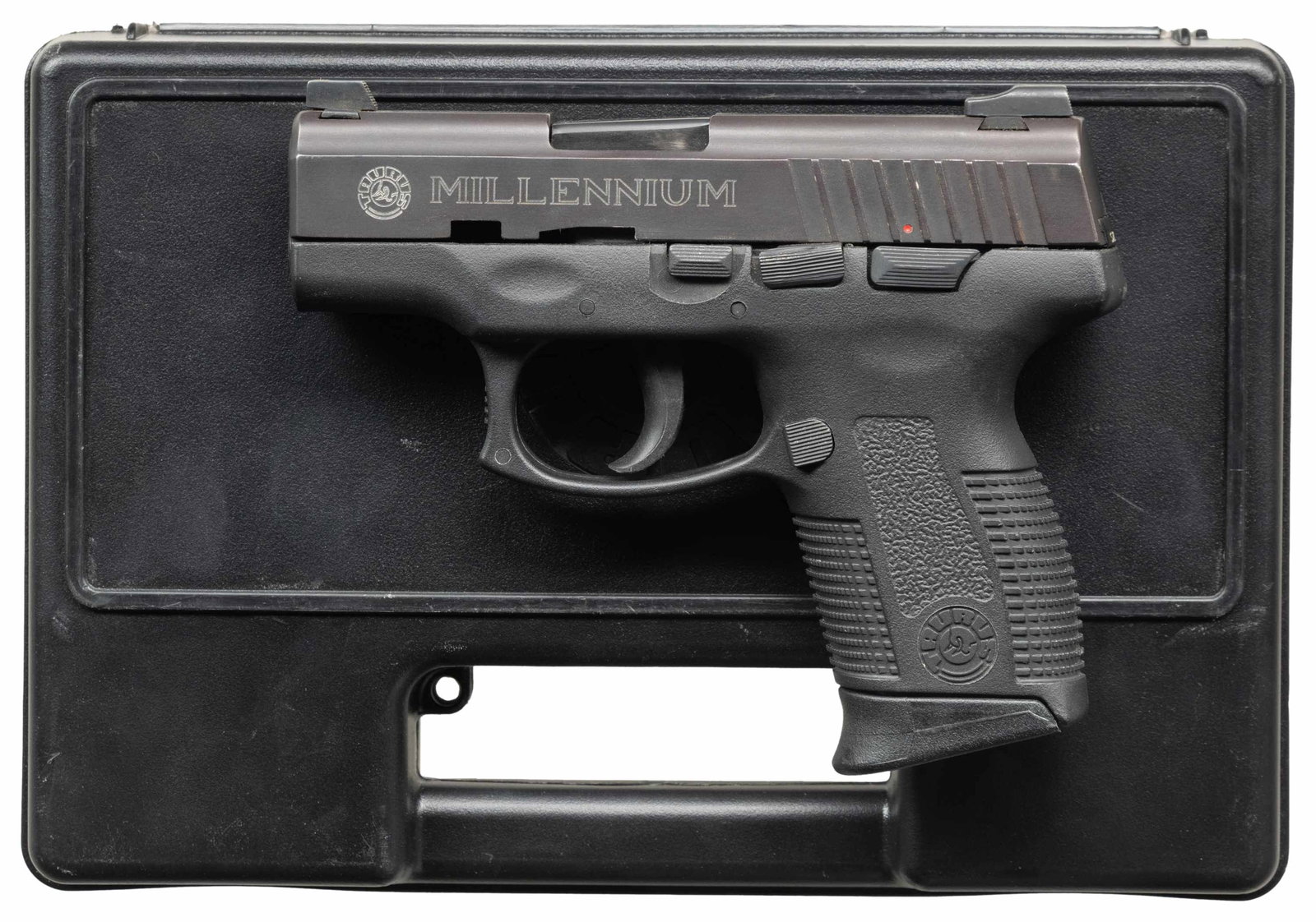 TAURUS PT140 & BERETTA U22 SEMI AUTO PISTOLS.: 1) TAURUS PT140 PRO. Cal. 40 S&W. S# SZL54659. Standard configuration w/ 3 1/8" bbl. MAGS: 2 - 10 rd. UNATTACHED ACCESSORIES: case with accessories. CONDITION: very good showing cycling wear. Rifling 