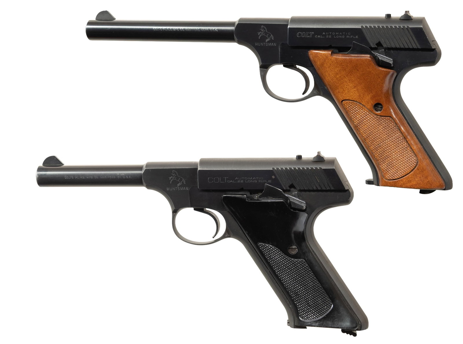PAIR OF COLT HUNTSMAN SEMI-AUTOMATIC PISTOLS. (1 of 5)