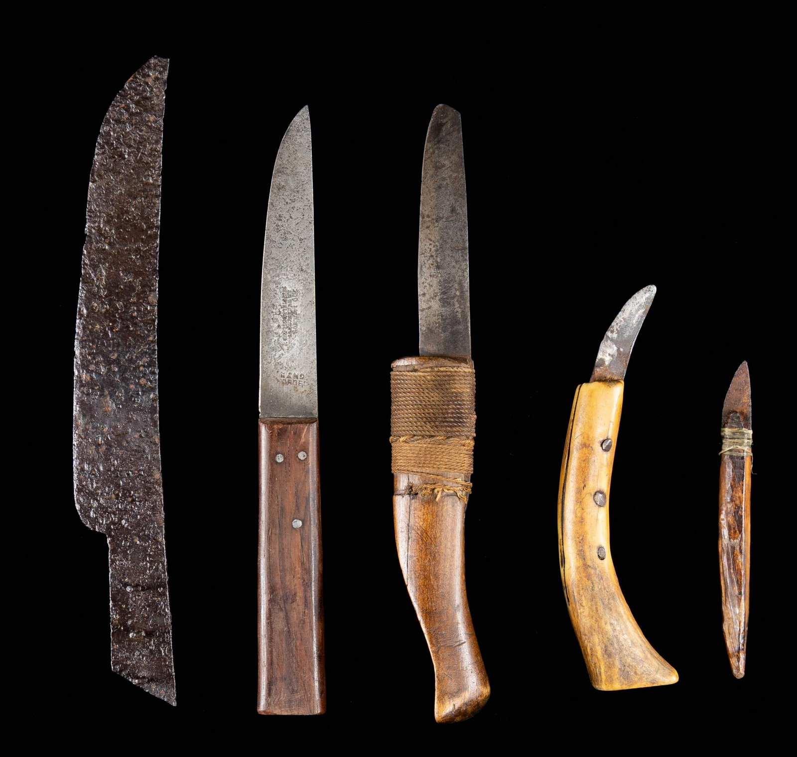FIVE NATIVE AMERICAN & FRONTIER KNIVES. - 2