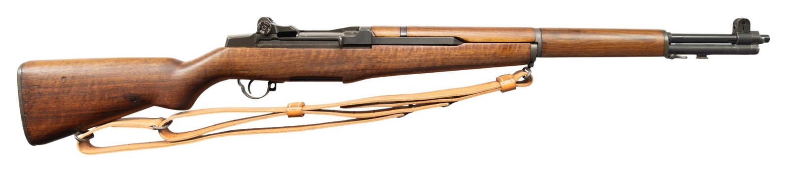 H&R M1 GARAND SEMI AUTO RIFLE.: Cal. 30-06. S# 5649455. Bbl. 24" LMR 3-55 dated. Muzzle gauges 1.5 & throat less than 1. Blade front sight with protective ears. T105E1 rear sight. Gas plug, bolt, rear sight knobs, op-rod & all trigg