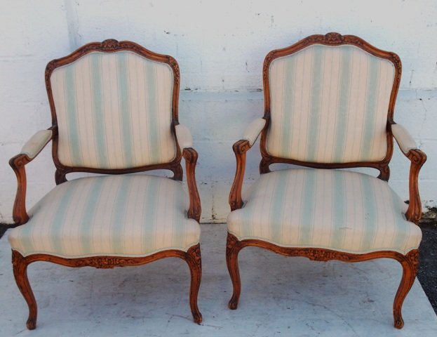 Pair of 19th Century Carved French Arm Chairs (1 of 1)