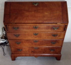 18th Century Tiger Maple Desk all original.