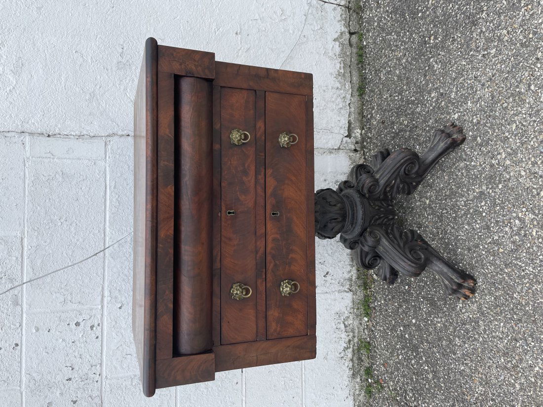 Pedestal 3 Drawer Stand Carved Base (1 of 1)