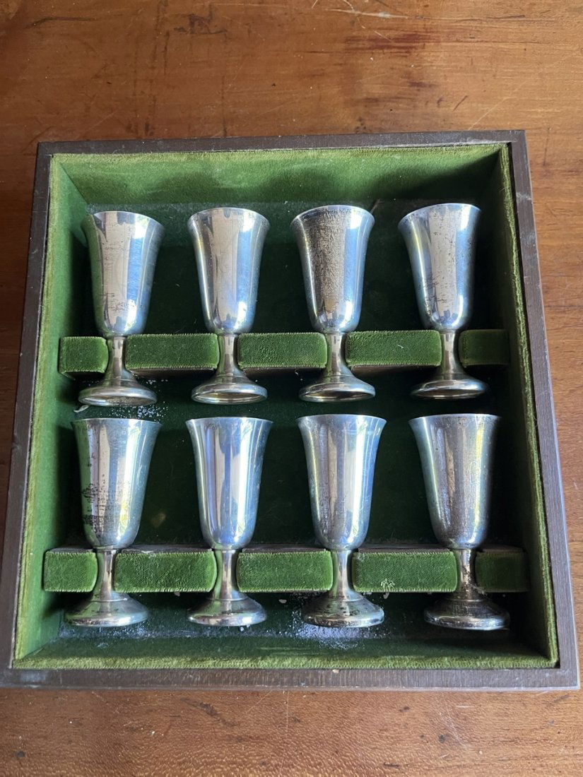 Set of 8 Wallace Sterling 3” Goblets Cordials (1 of 3)