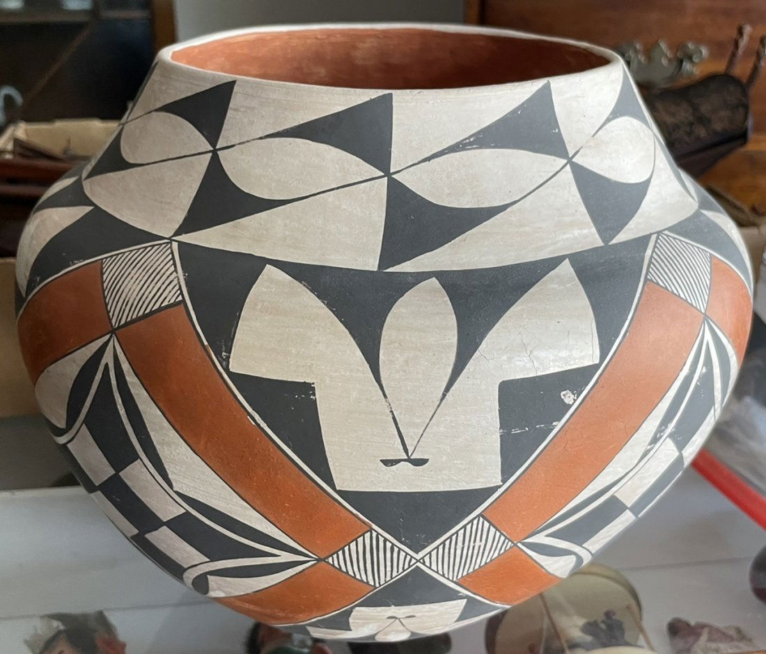 Acoma Pottery Polychrome Jar signed E. Chino (1 of 2)