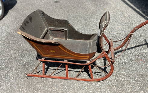 Early Childâ€™s Sleigh: Wonderful Good condition original paint and stenciling size 29x38