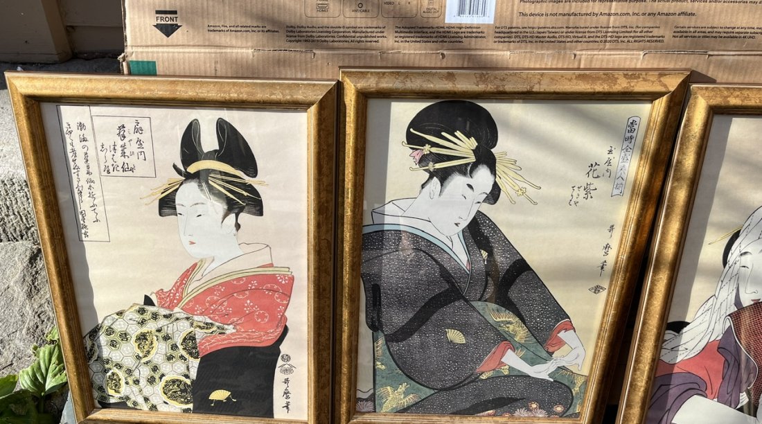 Oriental 3 Japanese woodblock Prints (1 of 6)