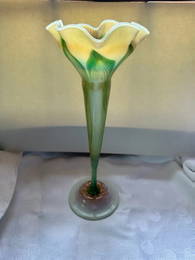 Louis Comfort Tiffany Favrile Floriform Vase 13.6&rdquo; marked L.C.T # W4553