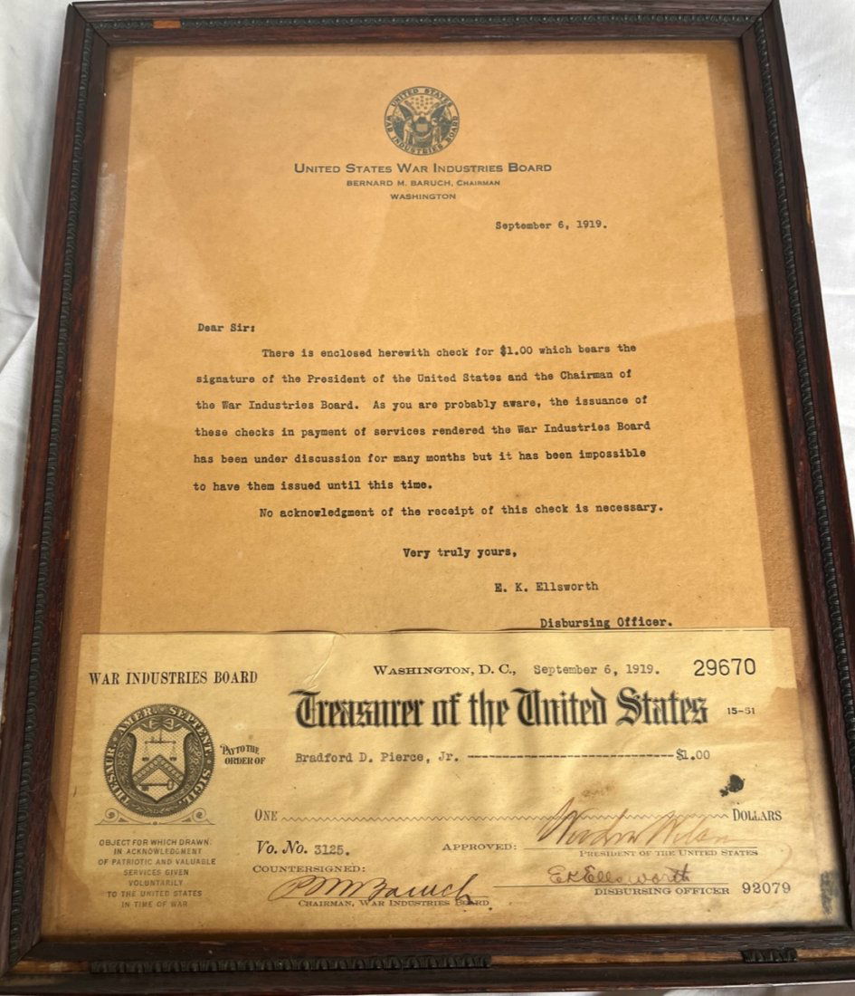 Signed Woodrow Wilson one dollar note (1 of 3)