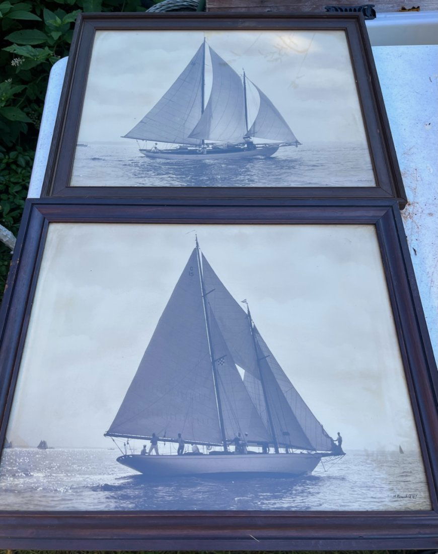 Pr. Of Sailboat Photos signed Rosenfeld Photographer: Needs som new mats were all on on wall looked wonderful
