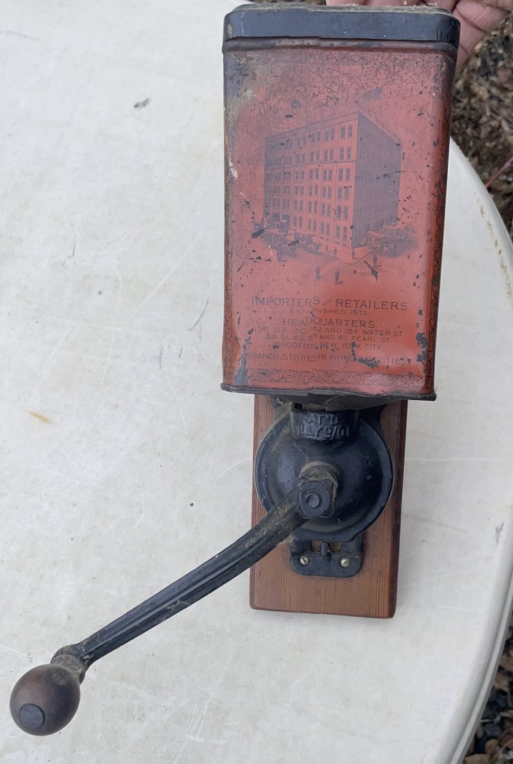 Advertising Coffee Grinder: Coffee grinder some dings and rust