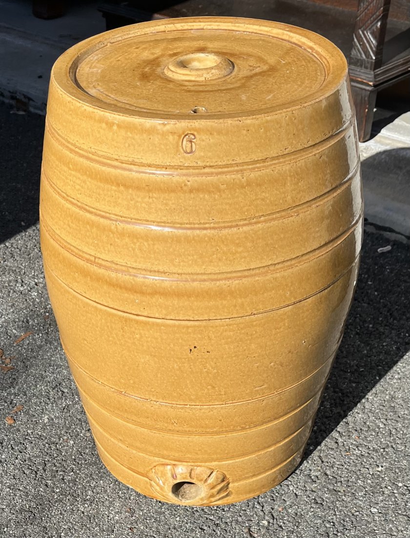 Large 6 Gallon English yellowware water cooler crock: Size 18.6 x 10.6Marked BristolOne small chip on base