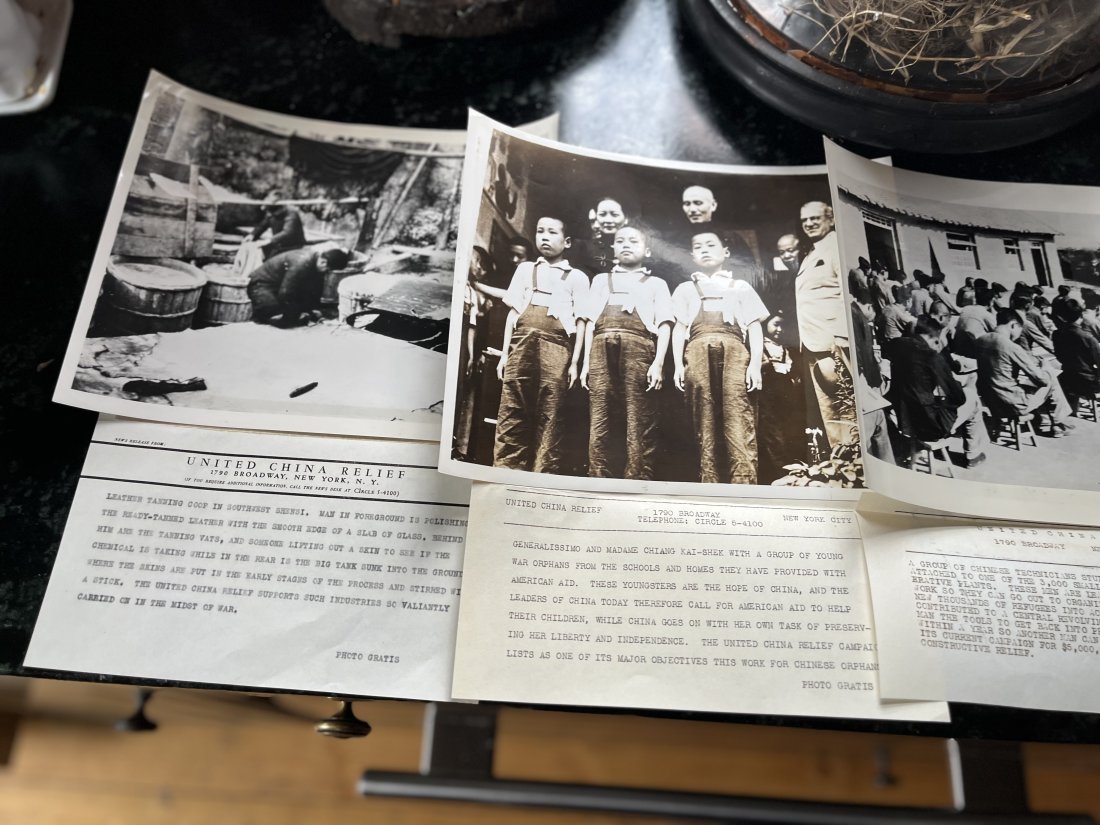 British War Relief Society photos WWII China/Japan Orphans: There are 24 photos with letters attached United China Relief on envelope Relief aide for Orpans