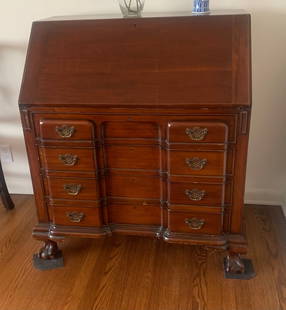 Custom Made Block Front Chest Maker Charak Boston Ma: Beautiful Desk Mahogany 38”L x 21”D x 42”H
