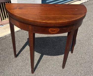 Custom made Inlayed Card Table Made by John-Widdicomb Co: Widdicomb Grand Rapids Mahogany