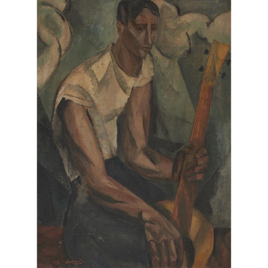 Artist Unknown, Man with a Guitar (1 of 2)