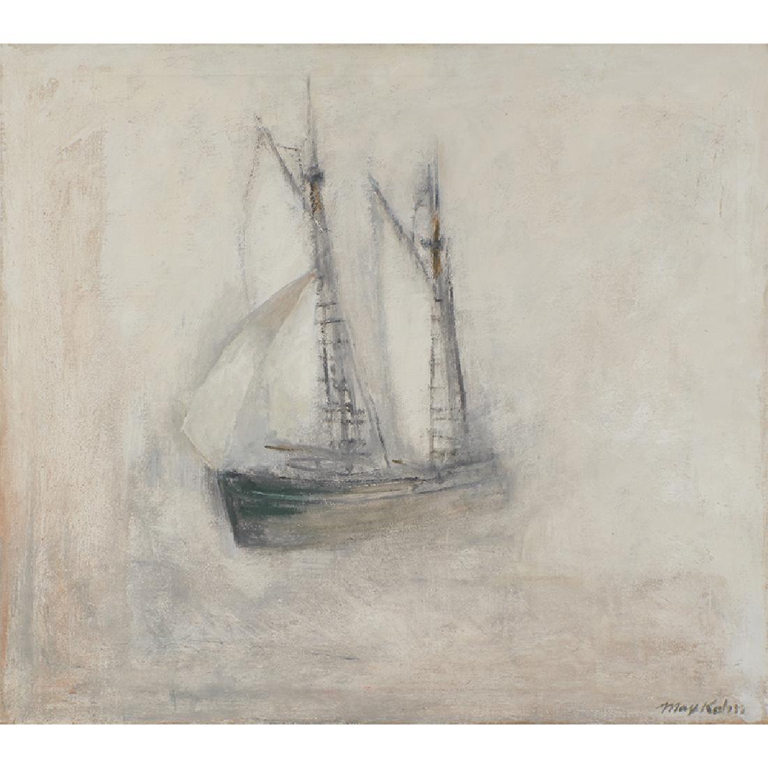 Max Kahn, Fogbound II, 1971: Max Kahn (American, 1902-2005) Fogbound II, 1971 oil on canvas signed lower right 30" x 34" Provenance: Fairweather Hardin Gallery, Chicago, Illinois (label on verso)