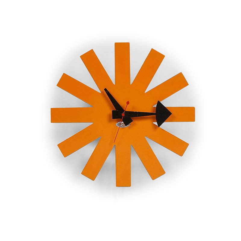 George Nelson Associates orange Asterisk clock (1 of 1)