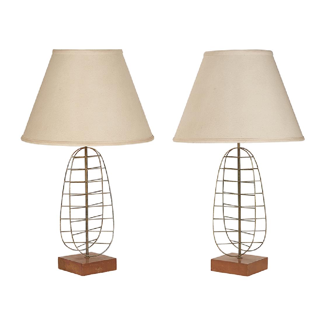 Mid-century Modern table lamps, pair (1 of 2)