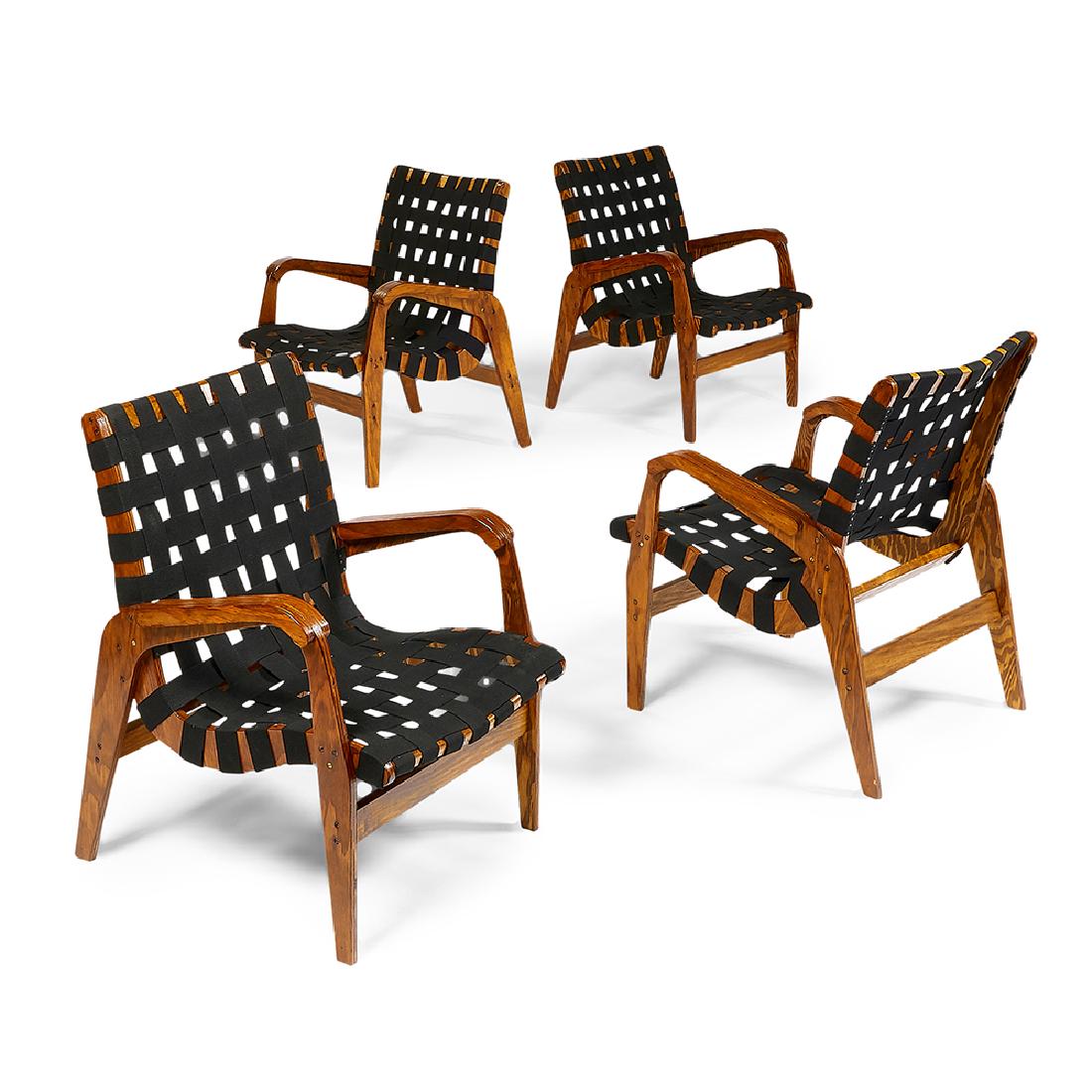 In the manner of Jens Risom armchairs, four (1 of 1)