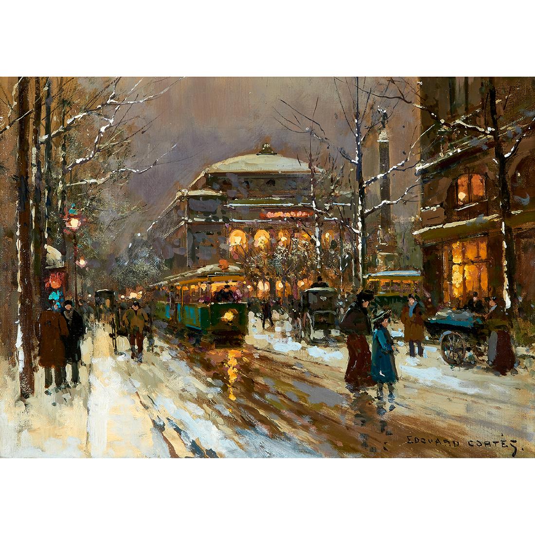 Edouard Cortès, Théâtre du Châtelet: Edouard Cortès (French, 1882-1969) Théâtre du Châtelet oil on canvas signed lower right 13" x 18"Provenance: Wally Findlay Galleries International, Inc. Acquired from the above Thence by descent t