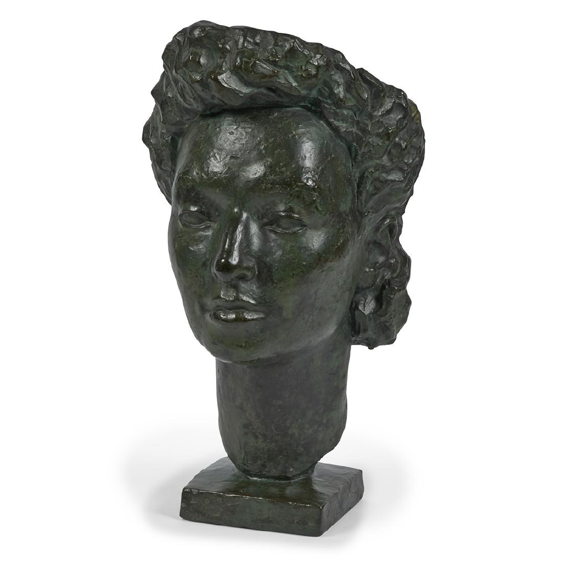 Abbott Pattison, Portrait: Abbott Pattison (American, 1916-1999) Portrait of the Artist's Wife bronze signed 19"h x 10"w x 9"d