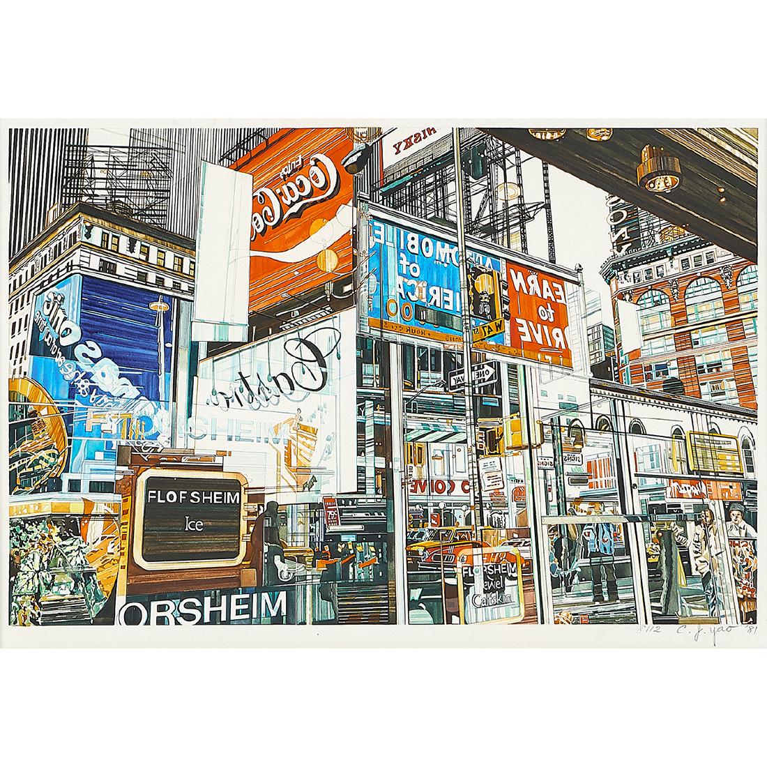 C.J. Yao, Flofsheim Ice: C.J. Yao (American, 1941-2000) Flofsheim Ice, 1981 watercolor signed and dated lower right 12" x 18"Provenance: Louis K. Meisel, New York, New York Acquired from the above by the present owner