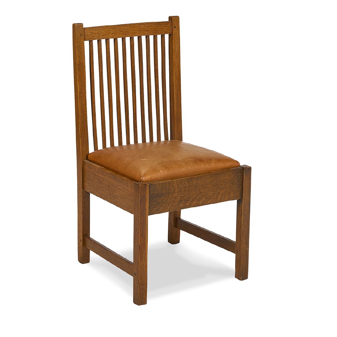 Gustav Stickley, Oak Spindle Slipper Chair, #392 (1 of 1)