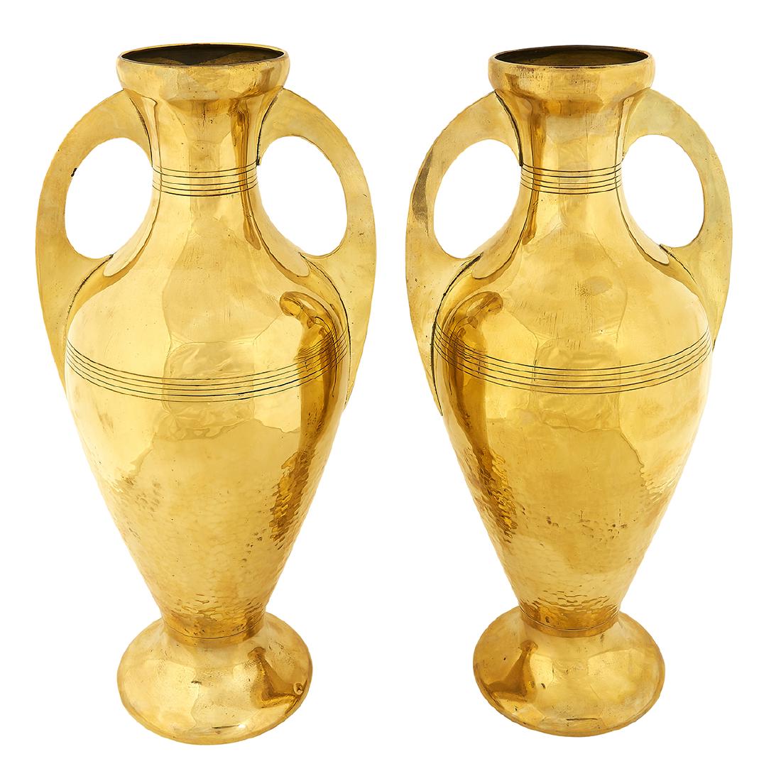Gustave Serrurier-Bovy, Brass Vases, pair (1 of 1)