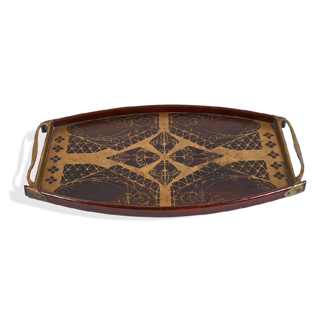 Erhard & Söhne, Two-Handled Inlaid Serving Tray (1 of 1)