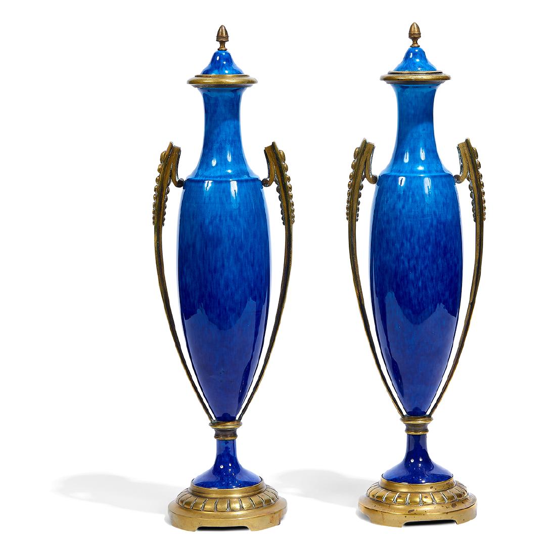 Paul Milet, MP Sèvres, Gilt Metal Mounted Urns (1 of 1)