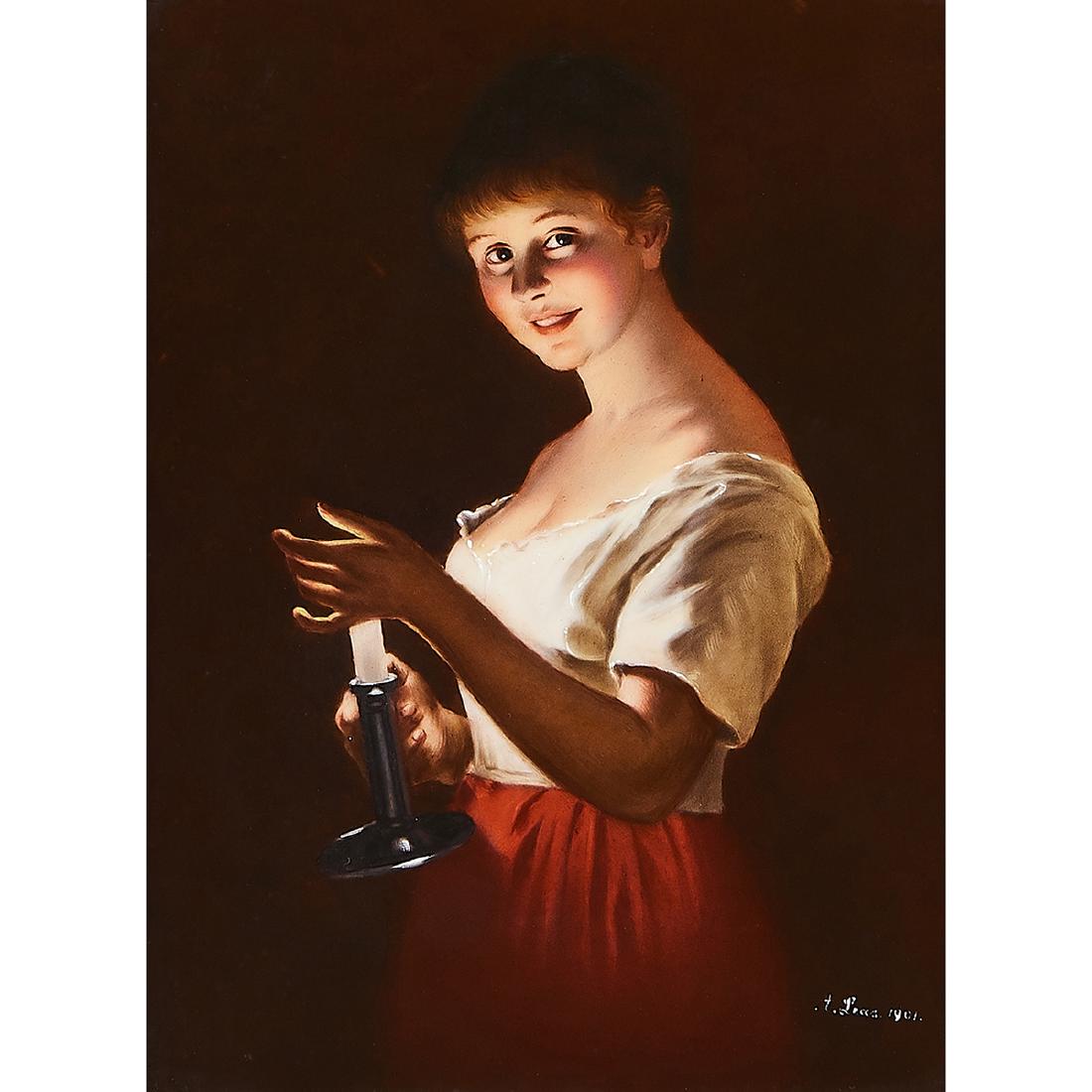 T&V, "Good Night" Portrait Porcelain Plaque (1 of 2)