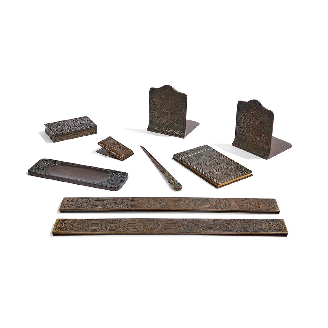 Tiffany Studios, Zodiac Nine-Piece Desk Set (1 of 3)