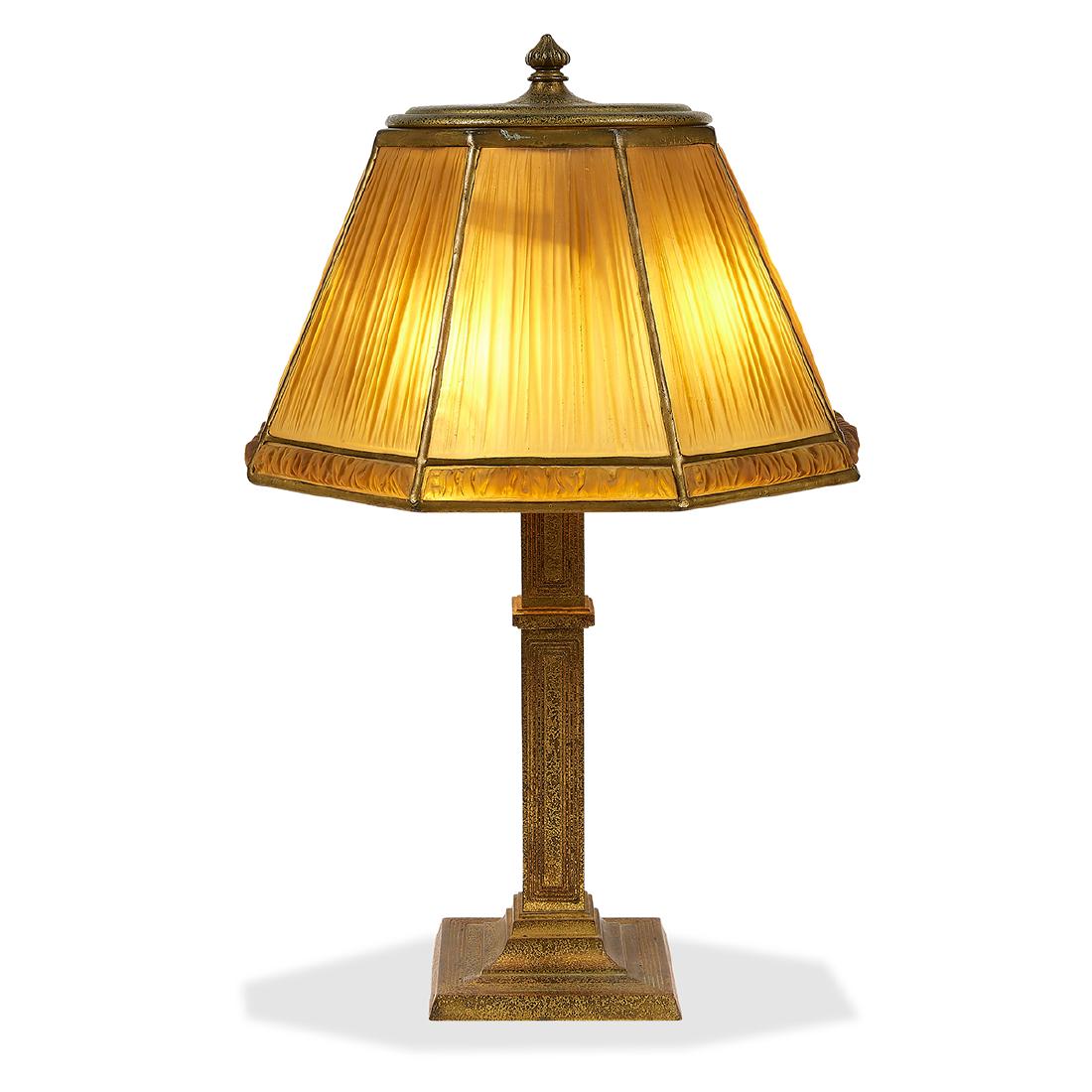 Tiffany Studios, Linen Fold / Graduate Desk Lamp (1 of 4)