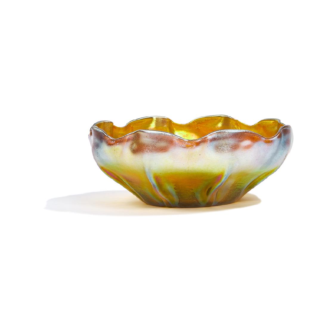 Louis C. Tiffany, Gold Favrile Glass Bowl (1 of 2)