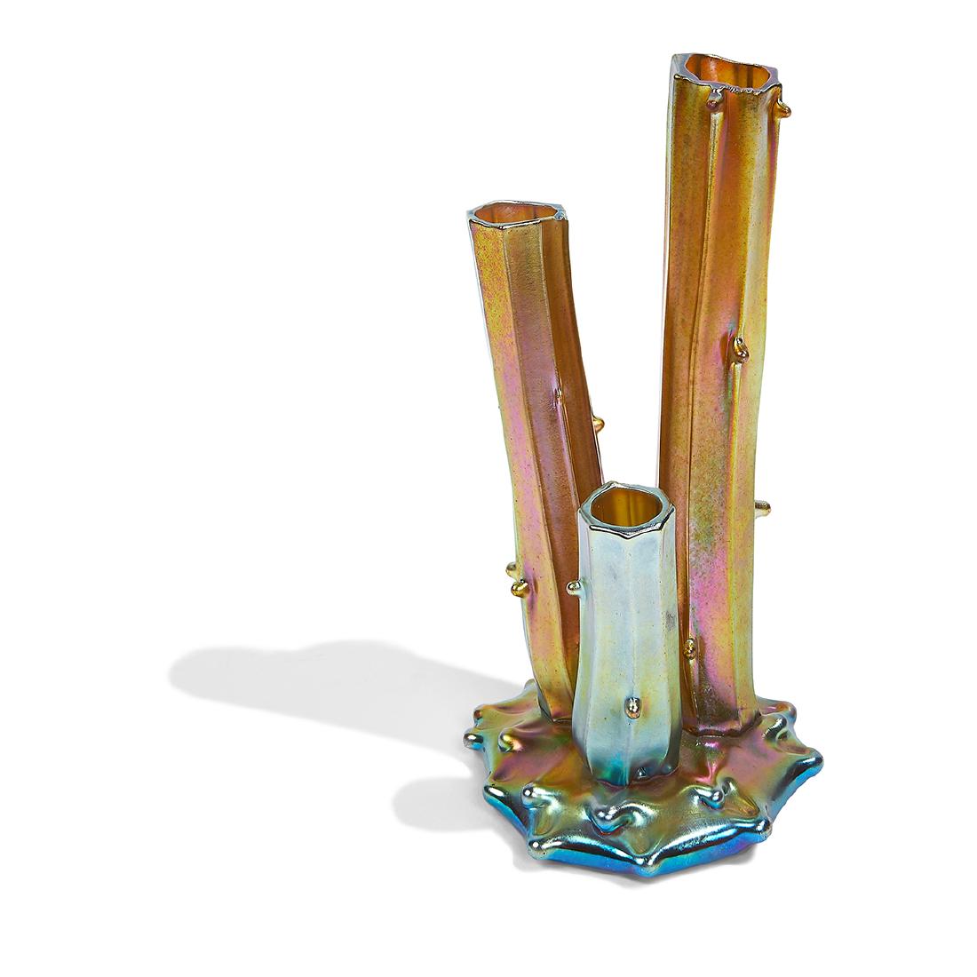 Steuben, Gold Aurene Glass Tree Trunk Vase, #2744 (1 of 2)