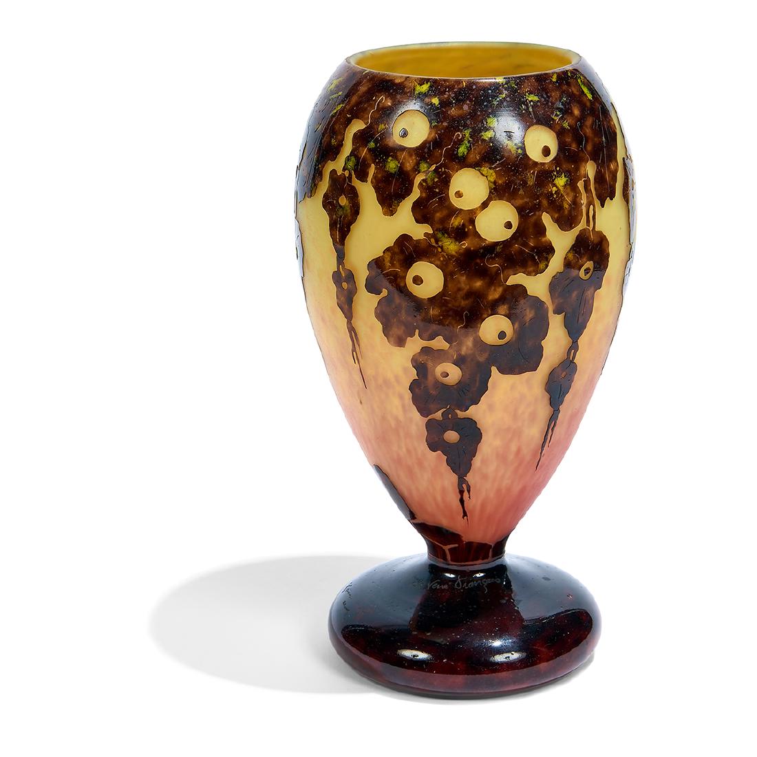 Le Verre Français, Leaves/Acorn Cameo Glass Vase (1 of 4)