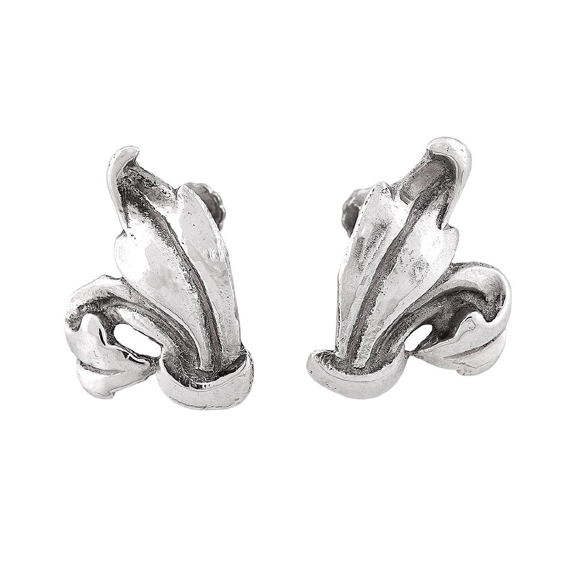 The Kalo Shop, Sterling Leaf Screwback Earrings (1 of 2)