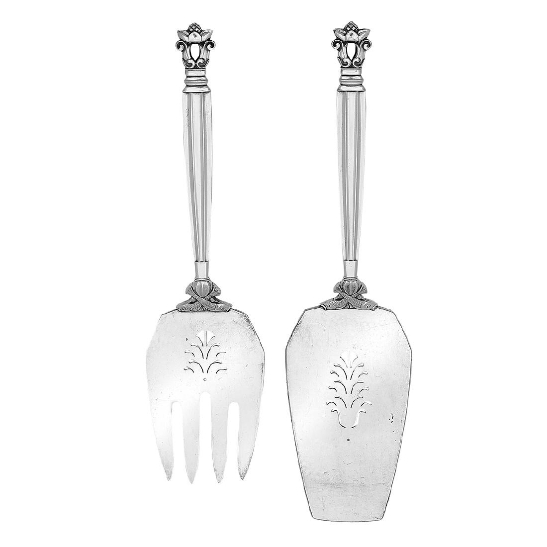 Georg Jensen, Johan Rohde, Acorn Fish Serving Set (1 of 2)