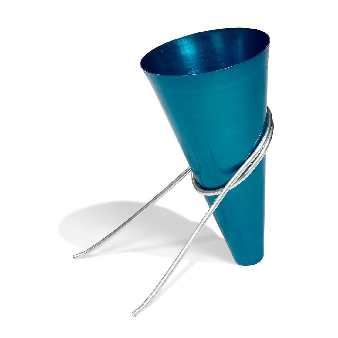 Ettore Sottsass for Rinovel umbrella stand: Ettore Sottsass (1917-2007) for Rinovel umbrella stand Italy anodized aluminum, aluminum 15"w x 17"d x 21"h