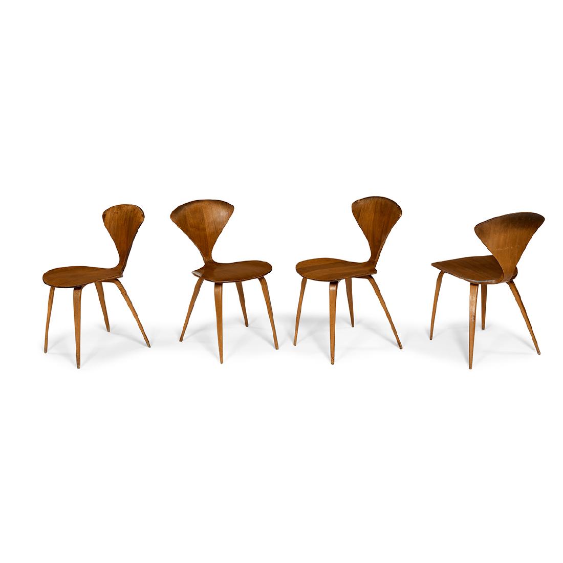 Norman Cherner for Plycraft dining chairs, four (1 of 2)